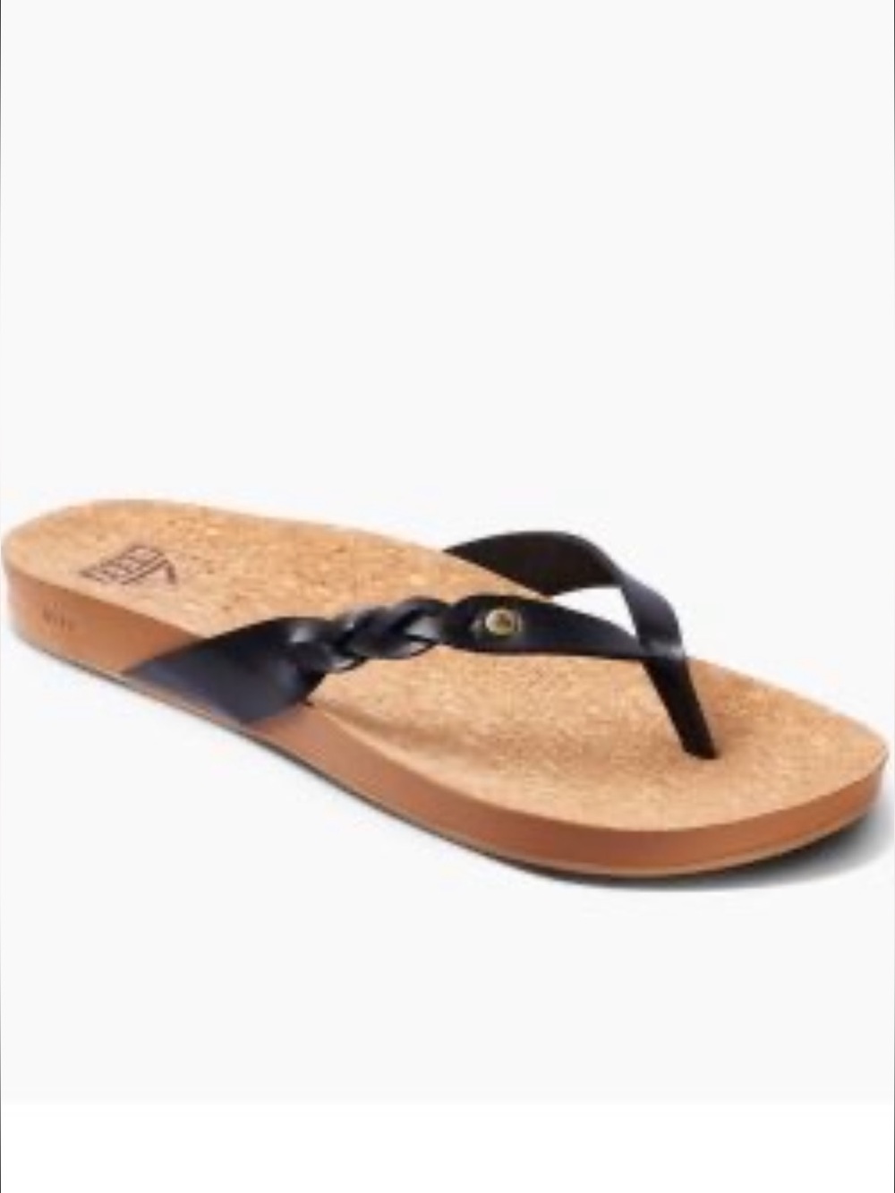 Reef Cushion Court Twist Cork
SoleTwist Thong Sandal Flip Flops Black Size 6